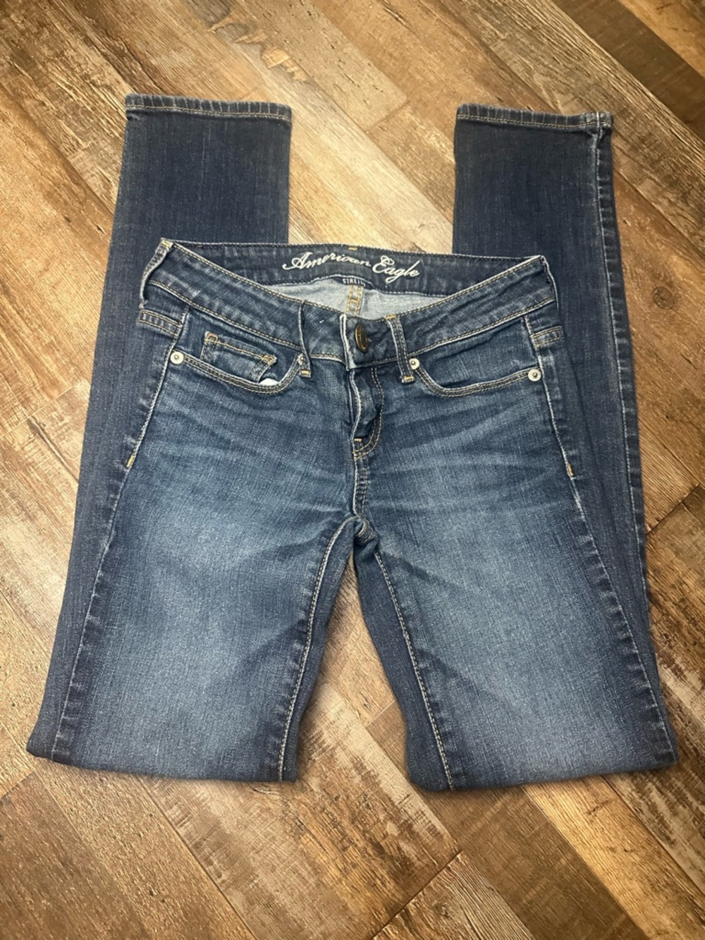 Y2K American Eagle Outfitters Women's Blue Skinny Jeans